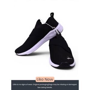 Puma Women's Chroma Slip-On Sneakers Black White Size 8.5
